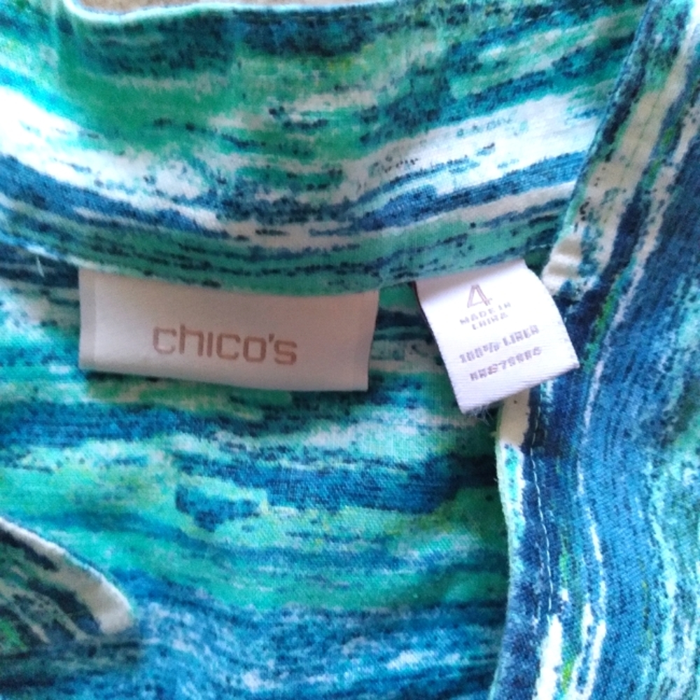 Chico's Open Front Linen Multicolor blazer, size Chico's 4 (standard size XL/20) - Picture 6 of 8